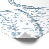 Witte achtergrond Delicate Blauwe Japanse Bloemen Poster (Hoek)