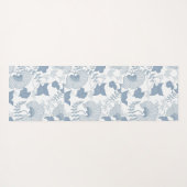 Witte achtergrond Delicate Blauwe Japanse Bloemen Yogamat (Achterkant (horizontaal))