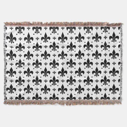 Witte Achtergrond Fleur-de-lis Patroonontwerp Deken (Voorkant)