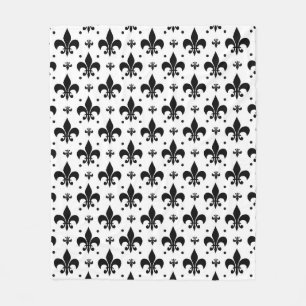 Witte Achtergrond Fleur-de-lis Patroonontwerp Fleece Deken