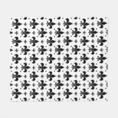 Witte Achtergrond Fleur-de-lis Patroonontwerp Fleece Deken (Voorkant (Horizontaal))