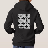 Witte Achtergrond Fleur-de-lis Patroonontwerp Hoodie (Achterkant)