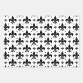 Witte Achtergrond Fleur-de-lis Patroonontwerp Inpakpapier Vel (Voorkant 3)