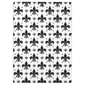 Witte Achtergrond Fleur-de-lis Patroonontwerp Klembord (Achterkant)