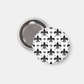 Witte Achtergrond Fleur-de-lis Patroonontwerp Magneet (Voorkant / Achterkant)