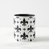Witte Achtergrond Fleur-de-lis Patroonontwerp Mok (Midden)