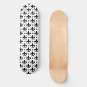 Witte Achtergrond Fleur-de-lis Patroonontwerp Persoonlijk Skateboard (Voorkant)
