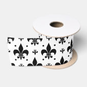 Witte Achtergrond Fleur-de-lis Patroonontwerp Satijnen Lint (Spoel)