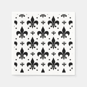 Witte Achtergrond Fleur-de-lis Patroonontwerp Servet