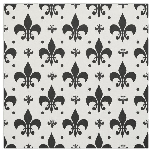 Witte Achtergrond Fleur-de-lis Patroonontwerp Stof (Swatch)