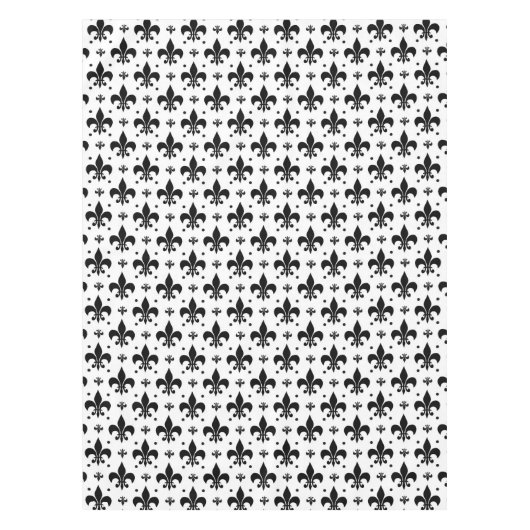 Witte Achtergrond Fleur-de-lis Patroonontwerp Tafelkleed (Voorkant)
