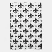 Witte Achtergrond Fleur-de-lis Patroonontwerp Theedoek (Verticaal)