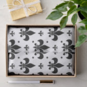 Witte Achtergrond Fleur-de-lis Patroonontwerp Tissuepapier (Geschenk)