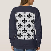 Witte Achtergrond Fleur-de-lis Patroonontwerp Trui (Achterkant)