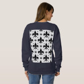 Witte Achtergrond Fleur-de-lis Patroonontwerp Trui (Achterkant volledig)