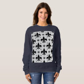 Witte Achtergrond Fleur-de-lis Patroonontwerp Trui (Voorkant volledig)