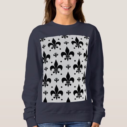 Witte Achtergrond Fleur-de-lis Patroonontwerp Trui (Voorkant)