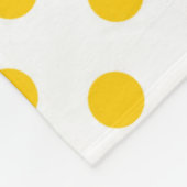 Witte achtergrond gele stippen fleece deken (Hoek)