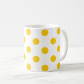 Witte achtergrond Gele stippen Koffiemok (Voorkant rechts)