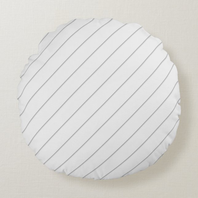 Witte achtergrond gestreepte patroon rond kussen (Voorkant)