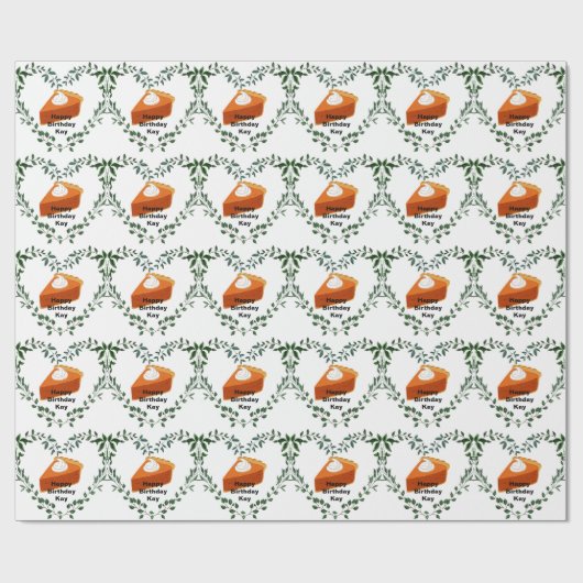 Witte achtergrond groen cake ijs cadeaupapier (Vlak)