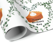 Witte achtergrond groen cake ijs cadeaupapier (Rol Hoek)