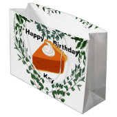 Witte achtergrond groen cake ijs groot cadeauzakje (Achterkant Gekanteld)