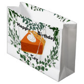 Witte achtergrond groen cake ijs groot cadeauzakje (Voorkant Gekanteld)