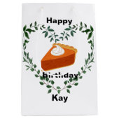 Witte achtergrond groen cake ijs medium cadeauzakje (Voorkant)