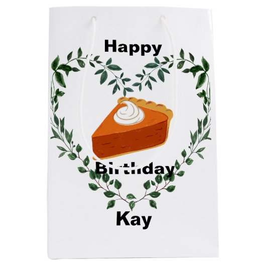 Witte achtergrond groen cake ijs medium cadeauzakje (Voorkant)