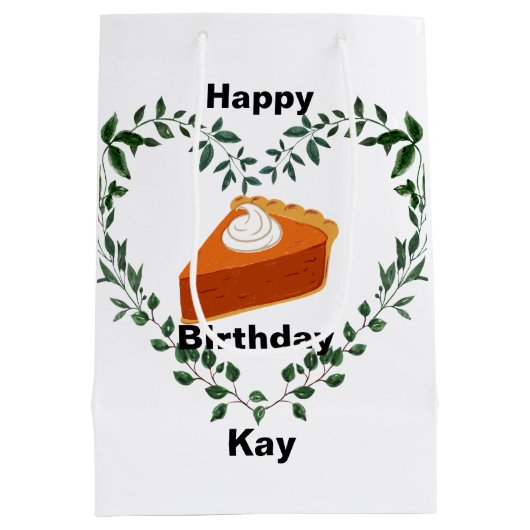 Witte achtergrond groen cake ijs medium cadeauzakje (Achterkant)