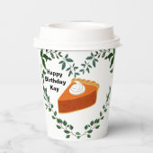 Witte achtergrond groen cake ijs papieren bekers (Achterkant)