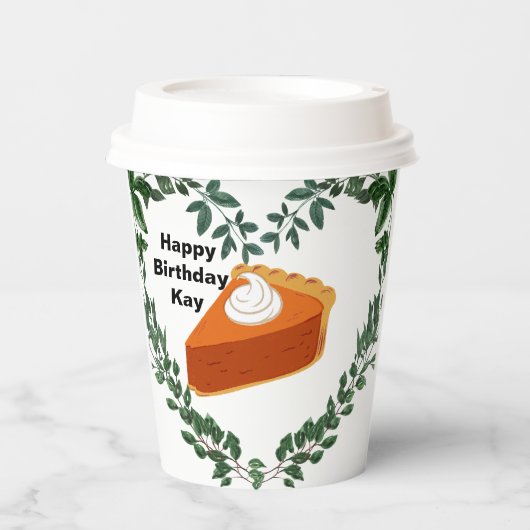 Witte achtergrond groen cake ijs papieren bekers (Voorkant)