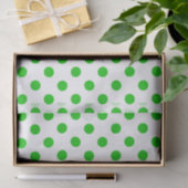 Witte achtergrond Groene Polka Dots Tissuepapier (Geschenk)