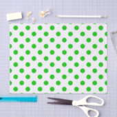 Witte achtergrond Groene Polka Dots Tissuepapier (Craft)