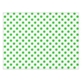 Witte achtergrond groene polka stippen tafelkleed (Voorkant (Horizontaal))