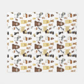 witte achtergrond het patroon van de honden. fleece deken (Voorkant (Horizontaal))