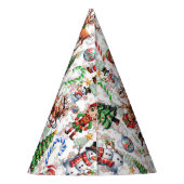Witte Achtergrond Kerst Decoratiepatroon Feesthoedjes (Achterkant)