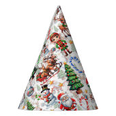 Witte Achtergrond Kerst Decoratiepatroon Feesthoedjes (Links)
