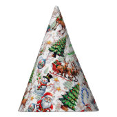 Witte Achtergrond Kerst Decoratiepatroon Feesthoedjes (Rechts)
