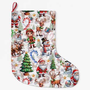 Witte Achtergrond Kerst Decoratiepatroon Grote Kerstsok