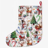 Witte Achtergrond Kerst Decoratiepatroon Grote Kerstsok (Achterkant)
