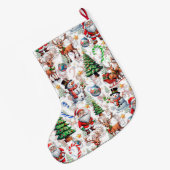 Witte Achtergrond Kerst Decoratiepatroon Grote Kerstsok (Achterkant (Hangend))