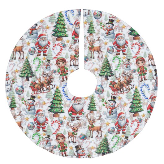 Witte Achtergrond Kerst Decoratiepatroon Kerstboom Rok (Voorkant)