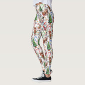 Witte Achtergrond Kerst Decoratiepatroon Leggings (Links)