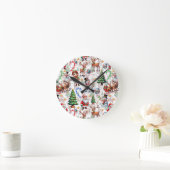 Witte Achtergrond Kerst Decoratiepatroon Ronde Klok (Huis)