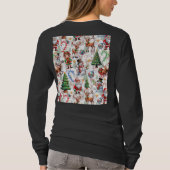Witte Achtergrond Kerst Decoratiepatroon T-shirt (Achterkant)