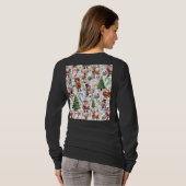 Witte Achtergrond Kerst Decoratiepatroon T-shirt (Achterkant volledig)