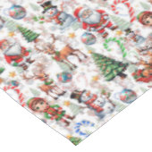 Witte Achtergrond Kerst Decoratiepatroon Tafelkleed (Gekanteld)
