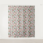 Witte Achtergrond Kerst Decoratiepatroon Wandkleed (Voorkant)